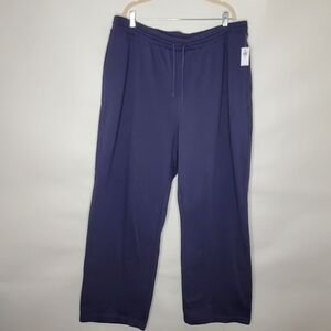 Old Navy So Comfy Wide Leg Pants Size XXL TALL Blue Pull-on Stretch Hi-Rise NEW